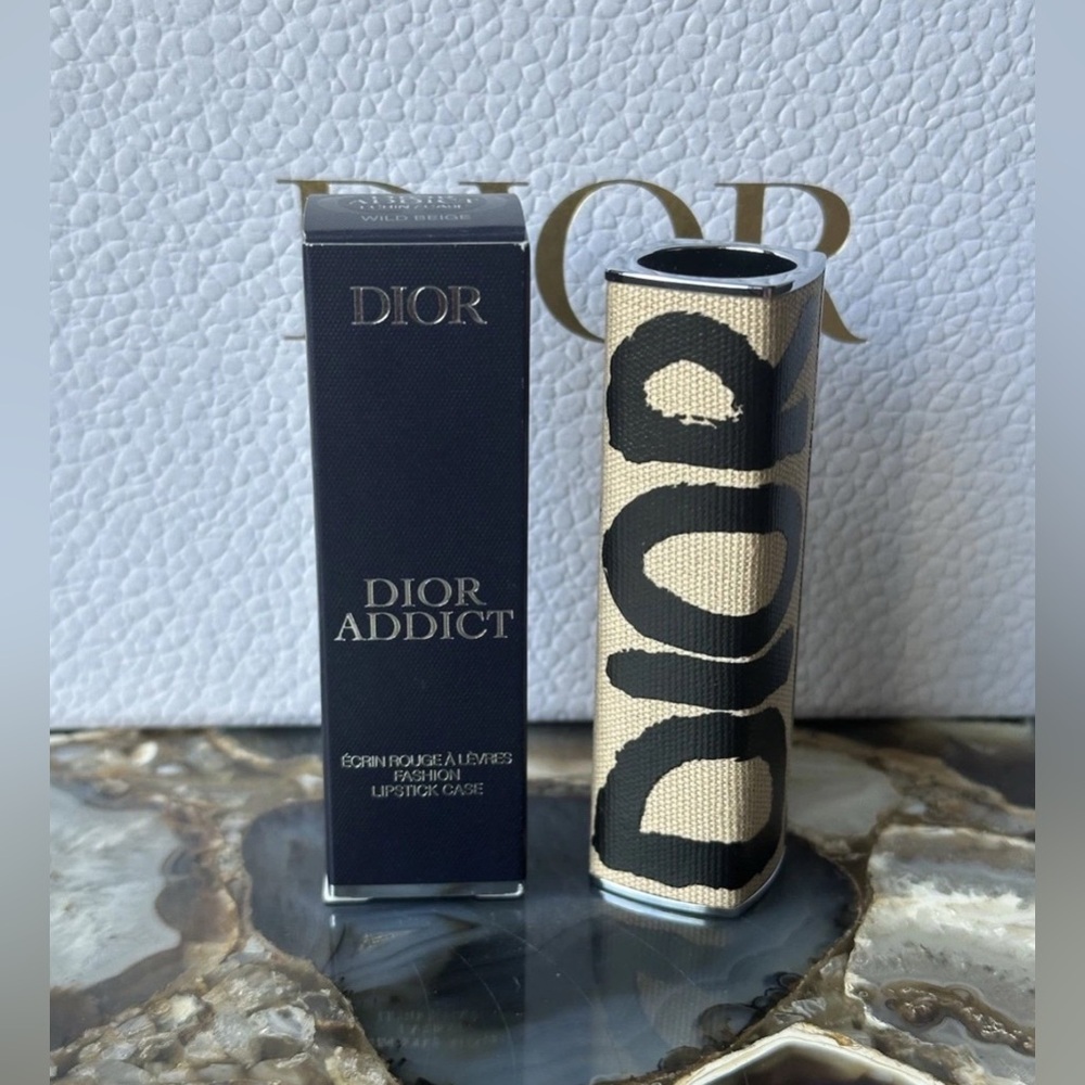 Dior Addict Lipstick Case Beige Logo Limited Edition Refillable Couture Case NIB